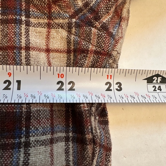 Vintage Pendleton Size Large Plaid Brown 100% Virgin Wool USA Made Mens Shirt - Picture 6 of 10